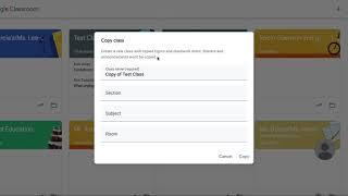 Google Classroom: Copy a class