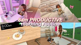 8am PRODUCTIVE morning routine | roblox bloxburg