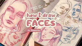 ₊ drawing faces in a week  ๋࣭ °/ learning with Domestika ~