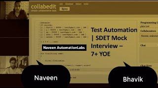 Test Automation Mock Interview - [7+ YOE] -Major Skills: Java, Selenium, Cucumber, BDD, Rest Assured