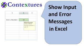 Show Input and Error Messages with Excel Data Validation