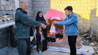 The happiness of Muhammad's parents when Muhammad came home from work