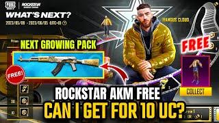 Get Free Rockstar AKM | Can I Get "ANGUS CLOUD" For 10 UC? |Next Growing Pack Event Gun Skin | PUBGM