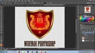 cara membuat logo effect  emas dengan costum shape