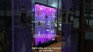 LED acrylic water bubble wall, LED aquarium wine bar cabinet, acrylic waterfall wall