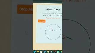 Create a alarm clock ⏰ with: html,css or javascript #shorts #coding