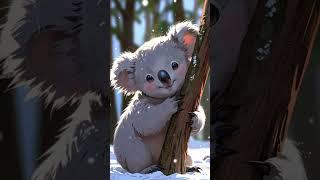  A koala admires the magic of a twinkling Christmas tree! 