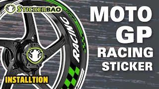 How to install GP rim wheel stickers on motorcycle Fits Kawasaki Ninja 400 650 250 ZX6R | StickerBao