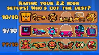 THE BEST 2.2 SETUP? Rating your Geometry dash icon setups!