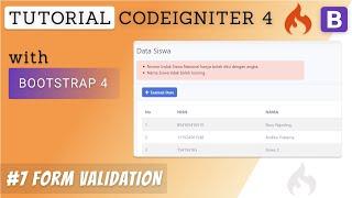 7  Form Validation - Tutorial Codeigniter 4 & Bootstrap 4