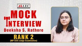 ALEC Mock Interview With MP Civil Judge Deeksha Singh, Rank 22 | Interview Tips By ALEC #interview