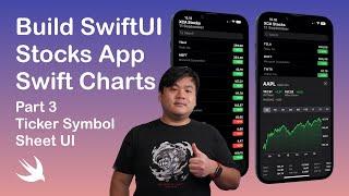 Build Swift Charts Stocks App Part 3 - Ticker Symbol Sheet UI - SwiftUI iOS 16 App