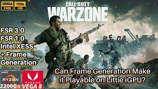 Warzone 3| Ryzen 3 2200G | Vega 8 iGPU | Can FSR 3 And Frame Generation Make it Playable ??