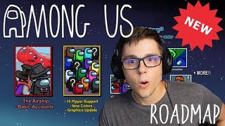 NEW MAP! AMONG US Update Roadmap! NEW ROLES, NEW COSMETICS, ACHIEVEMENTS, XBOX & PLAYSTATION! - 2021