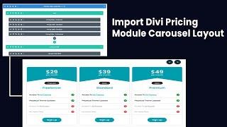 How to Use Divi Pricing Table Module Carousel Layouts