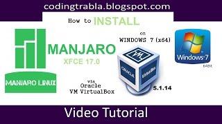 How to install Manjaro XFCE 17.0 x64 on Windows 7 via VirtualBox byVS