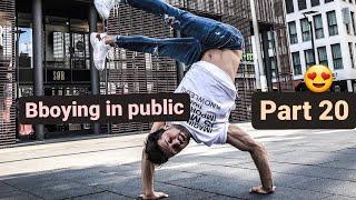 Bboying in public in front of peoples || powermoves | Flips in public || Public reactions || part 20