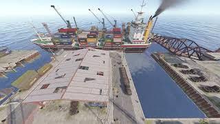 Rust Cargo Ship Docking At Harbor (Staging Branch)