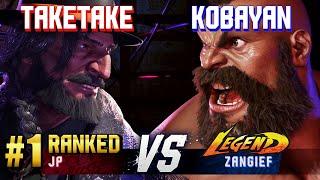 SF6 ▰ TAKETAKE-PIANO (#1 Ranked JP) vs KOBAYAN (Zangief) ▰ High Level Gameplay