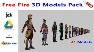 Free Fire 3D Models Pack || Download Free Fire 3D Models For Free