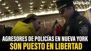 Agresores de policías en Nueva York son puesto en libertad