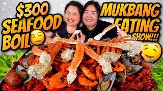 Giant King Crab Seafood Boil + Giant Shrimp + Snow Crab + Mussels + Clams Mukbang 먹방 Eating Show!