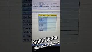 Split name using multiple delimiter in excel #shorts #excel