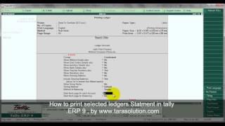 Tally Tutorial - Print Selected Ledgers Statement in Tally