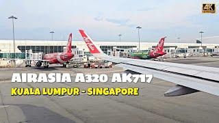 AirAsia Airbus A320 AK717 In Flight Experience: Malaysia - Singapore | 4K