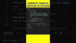 Generate Random Captcha in Python !! #shorts #python #coding #programming