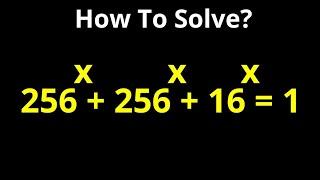 Beautiful Math Olympiad Question 256^x+256^x+16^x=1