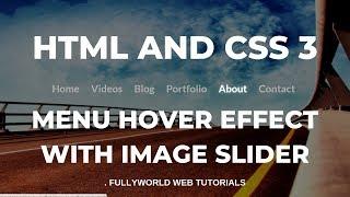 Menu Hover Effect With Full Screen Fade in Image Slider | Menu Hover Effects