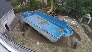 Fiberglass pool install timelapse: part 1