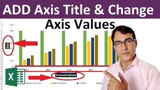 How to ADD Chart Axis Title (Label) and Change Axis Value in Excel | MS Excel Graph edit axis value