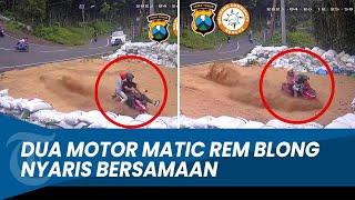 DETIK-DETIK Dua Motor Matic Rem Blong di Jalur Penyelamat Cangar - Pacet, Nyaris Bersamaan