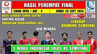 Hasil Lengkap 8 Besar China Open 2024 Hari Ini ~ GINTING Kalah ~ JOJO Menang ~ 3 Wakil Ke Semifinal