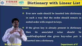 Dictionary Representation with Linked List