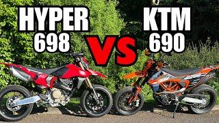 Which is Best? Ducati Hypermotard 698 Mono vs KTM 690 SMCR: Supermoto Showdown!