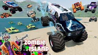 Monster Jam INSANE Marvel Monster Trucks Racing, Freestyle, and High Speed Jumps - Grave Digger