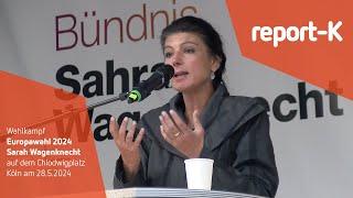 Sahra Wagenknecht im Europawahl-Wahlkampf 2024 auf dem Chlodwigplatz Köln