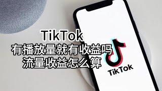 TikTok有播放量就有收益吗，TikTok流量收益怎么算？#tiktok#tiktok怎么查看收益#tiktok收益最大化