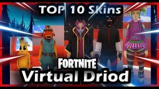 TOP 10 SKINS VIRTUAL DROID 2  ( FORNITE ) | Vrchat Android 2022 | VRM Skin | Actualizado