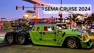  SEMA CRUISE NIGHT 2024 | EPIC Lineup of Custom Cars & Trucks roll out from Las vegas Convention...