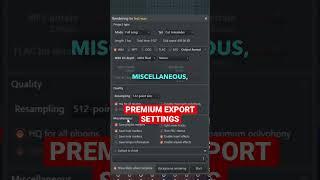 Advanced FL Studio Export Settings #shorts #flstudio