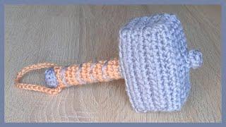 Mjölnir Martillo de Thor - Sonajero en Crochet - Tutorial paso a paso ganchillo