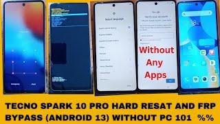 Tecno Spark 10 Pro(Tecno K17) Hard Resat+Google Account Frp Bypass Without pc  Method ||101% working