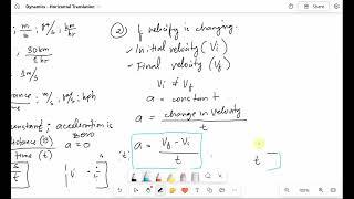 Dynamics - Rectilinear Translation - Horizontal with examples