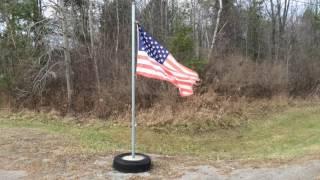 American flag flutters in the wind