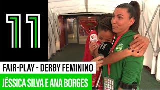 Jéssica Silva e Ana Borges abraçam-se depois do derby feminino!