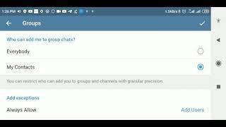 how to stop being added to groups on telegram